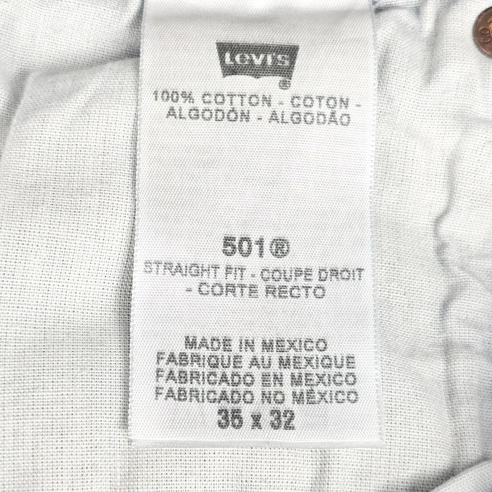 Levi's 501XX Mens Jeans 35x32 (32x29 measured) Straight Leg Gray Wash Denim‎